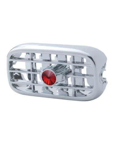 (CARD) CHROME PLASTIC 2006+ PETERBILT A/C VENT W/ DIAMOND - RED (CARD) CHROME PLASTIC 2006+ PETERBILT A/C VENT W/ DIAMOND - RED