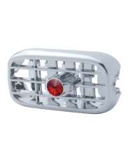 (CARD) CHROME PLASTIC 2006+ PETERBILT A/C VENT W/ DIAMOND - RED (CARD) CHROME PLASTIC 2006+ PETERBILT A/C VENT W/ DIAMOND - RED