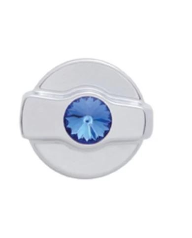 (CARD) CHROME PLASTIC KENWORTH WIPER DIAL KNOB W/ DIAMOND - BLUE (CARD) CHROME PLASTIC KENWORTH WIPER DIAL KNOB W/ DIAMOND - BLUE