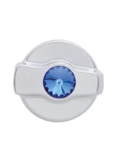 (CARD) CHROME PLASTIC KENWORTH WIPER DIAL KNOB W/ DIAMOND - BLUE (CARD) CHROME PLASTIC KENWORTH WIPER DIAL KNOB W/ DIAMOND - BLUE