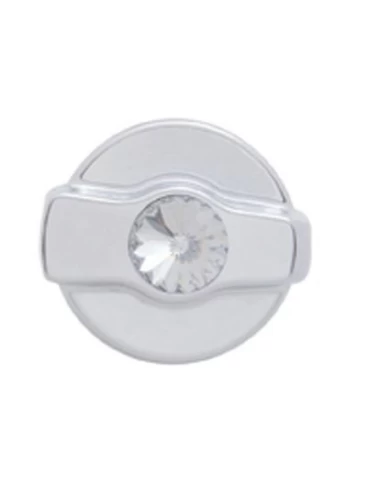 (CARD) CHROME PLASTIC KENWORTH WIPER DIAL KNOB W/ DIAMOND - CLEAR (CARD) CHROME PLASTIC KENWORTH WIPER DIAL KNOB W/ DIAMOND - CLEAR