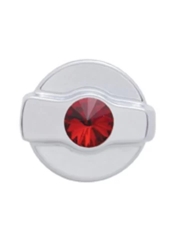 (CARD) CHROME PLASTIC KENWORTH WIPER DIAL KNOB W/ DIAMOND - RED (CARD) CHROME PLASTIC KENWORTH WIPER DIAL KNOB W/ DIAMOND - RED