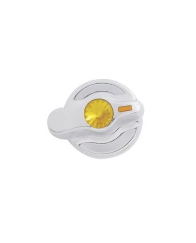 (CARD) CHROME PLASTIC INTERNATIONAL A/C DIAL KNOB W/ DIAMOND - AMBER (CARD) CHROME PLASTIC INTERNATIONAL A/C DIAL KNOB W/ DIAMOND - AMBER