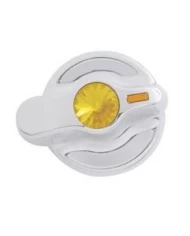 (CARD) CHROME PLASTIC INTERNATIONAL A/C DIAL KNOB W/ DIAMOND - AMBER (CARD) CHROME PLASTIC INTERNATIONAL A/C DIAL KNOB W/ DIAMOND - AMBER