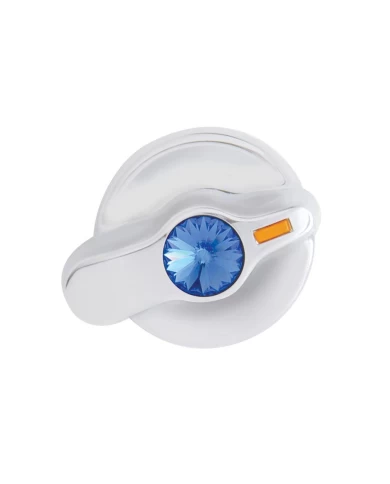 (CARD) CHROME PLASTIC INTERNATIONAL A/C DIAL KNOB W/ DIAMOND - BLUE (CARD) CHROME PLASTIC INTERNATIONAL A/C DIAL KNOB W/ DIAMOND - BLUE