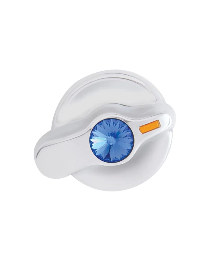 (CARD) CHROME PLASTIC INTERNATIONAL A/C DIAL KNOB W/ DIAMOND - BLUE (CARD) CHROME PLASTIC INTERNATIONAL A/C DIAL KNOB W/ DIAMOND - BLUE