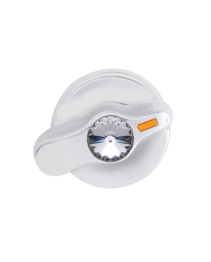 (CARD) CHROME PLASTIC INTERNATIONAL A/C DIAL KNOB W/ DIAMOND - CLEAR (CARD) CHROME PLASTIC INTERNATIONAL A/C DIAL KNOB W/ DIAMOND - CLEAR