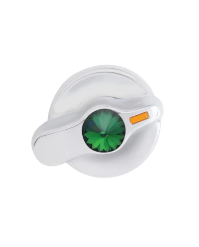 (CARD) CHROME PLASTIC INTERNATIONAL A/C DIAL KNOB W/ DIAMOND - GREEN (CARD) CHROME PLASTIC INTERNATIONAL A/C DIAL KNOB W/ DIAMOND - GREEN