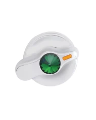 (CARD) CHROME PLASTIC INTERNATIONAL A/C DIAL KNOB W/ DIAMOND - GREEN (CARD) CHROME PLASTIC INTERNATIONAL A/C DIAL KNOB W/ DIAMOND - GREEN