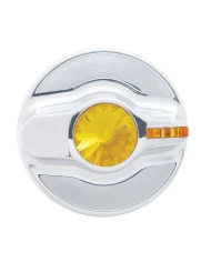 (CARD) CHROME PLASTIC 2002 KENWORTH A/C DIAL KNOB W/ DIAMOND - AMBER (CARD) CHROME PLASTIC 2002 KENWORTH A/C DIAL KNOB W/ DIAMOND - AMBER