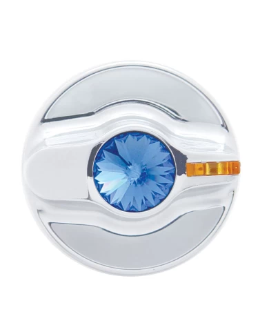 (CARD) CHROME PLASTIC 2002 KENWORTH A/C DIAL KNOB W/ DIAMOND - BLUE (CARD) CHROME PLASTIC 2002 KENWORTH A/C DIAL KNOB W/ DIAMOND - BLUE