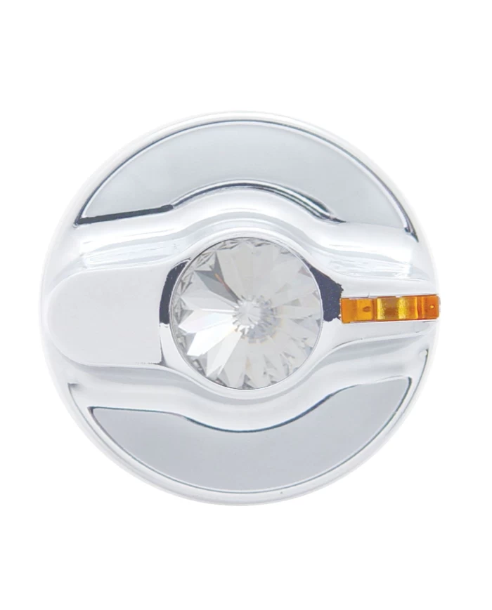(CARD) CHROME PLASTIC 2002 KENWORTH A/C DIAL KNOB W/ DIAMOND - CLEAR (CARD) CHROME PLASTIC 2002 KENWORTH A/C DIAL KNOB W/ DIAMOND - CLEAR