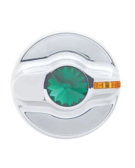 (CARD) CHROME PLASTIC 2002 KENWORTH A/C DIAL KNOB W/ DIAMOND - GREEN (CARD) CHROME PLASTIC 2002 KENWORTH A/C DIAL KNOB W/ DIAMOND - GREEN