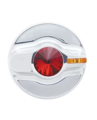 (CARD) CHROME PLASTIC 2002 KENWORTH A/C DIAL KNOB W/ DIAMOND - RED