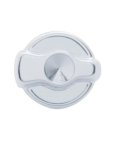 (CARD) CHROME PLASTIC PETERBILT A/C DIAL KNOB - INDENTED (CARD) CHROME PLASTIC PETERBILT A/C DIAL KNOB - INDENTED