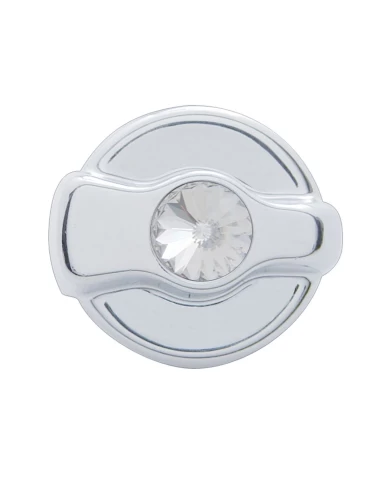 (CARD) CHROME PLASTIC PETERBILT A/C DIAL KNOB W/ DIAMOND - CLEAR (CARD) CHROME PLASTIC PETERBILT A/C DIAL KNOB W/ DIAMOND - CLEAR