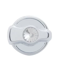 (CARD) CHROME PLASTIC PETERBILT A/C DIAL KNOB W/ DIAMOND - CLEAR (CARD) CHROME PLASTIC PETERBILT A/C DIAL KNOB W/ DIAMOND - CLEAR