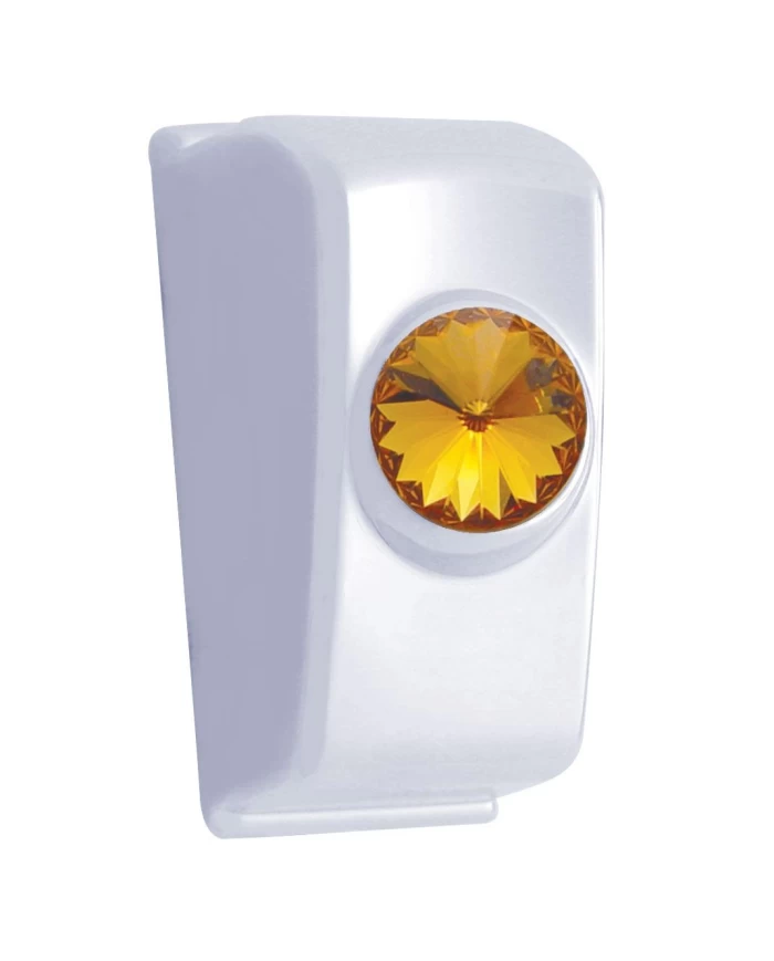 (2/CARD) CHROME PLASTIC 2006+ KENWORTH DASH SWITCH PLUG W/ DIAMOND - AMBER (2/CARD) CHROME PLASTIC 2006+ KENWORTH DASH SWITCH PLUG W/ DIAMOND - AMBER