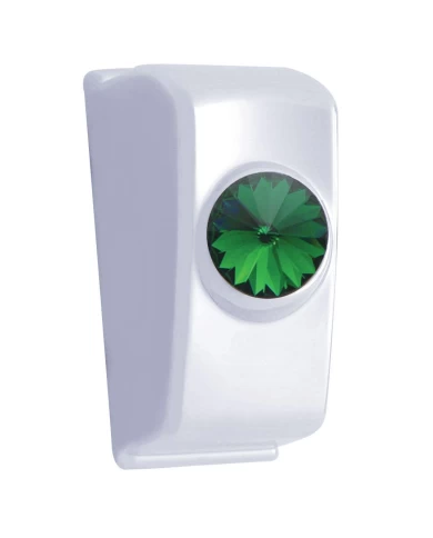 (2/CARD) CHROME PLASTIC 2006+ KENWORTH DASH SWITCH PLUG W/ DIAMOND - GREEN (2/CARD) CHROME PLASTIC 2006+ KENWORTH DASH SWITCH PLUG W/ DIAMOND - GREEN