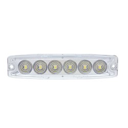 UP36684B-6 High Power LED Super Thin Warning Light - White LED/Clear Lens (Bulk)