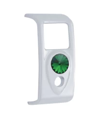 (3/CARD) CHROME PLASTIC 2006+ KENWORTH 2 OPENINGS ROCKER SWITCH COVER W/ DIAMOND - GREEN (3/CARD) CHROME PLASTIC 2006+ KENWORTH 2 OPENINGS ROCKER SWITCH COVER W/ DIAMOND - GREEN