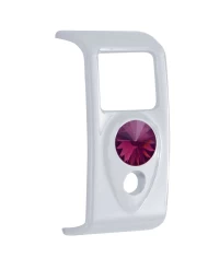 (3/CARD) CHROME PLASTIC 2006+ KENWORTH 2 OPENINGS ROCKER SWITCH COVER W/ DIAMOND - PURPLE