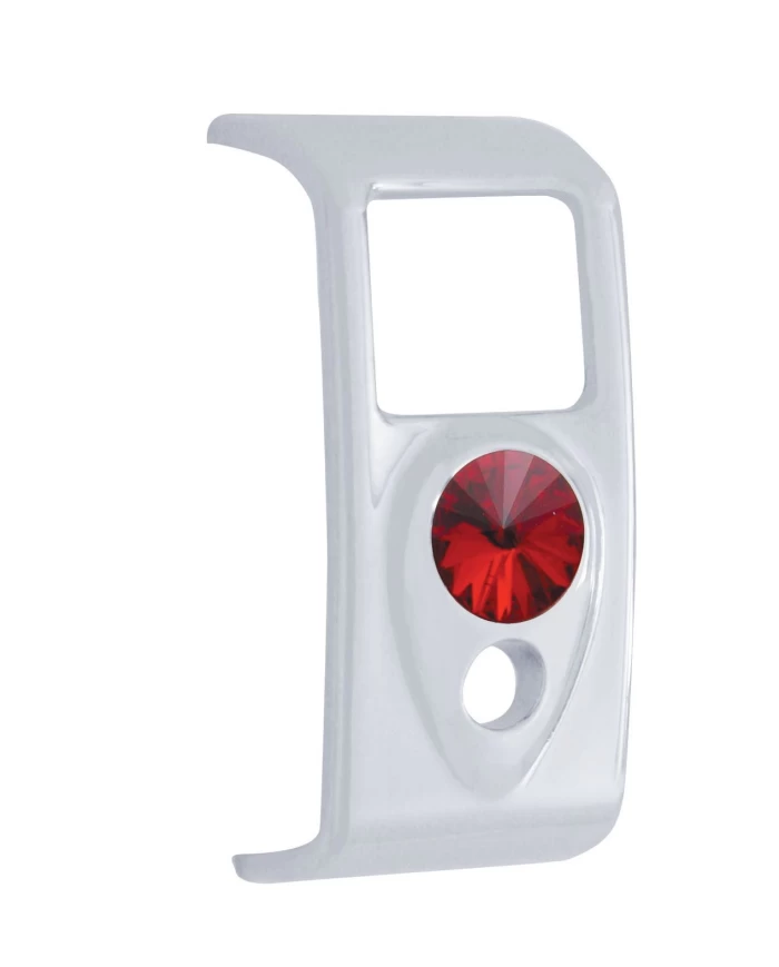 (3/CARD) CHROME PLASTIC 2006+ KENWORTH 2 OPENINGS ROCKER SWITCH COVER W/ DIAMOND - RED (3/CARD) CHROME PLASTIC 2006+ KENWORTH 2 OPENINGS ROCKER SWITCH COVER W/ DIAMOND - RED