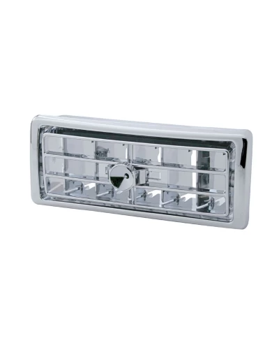 (CARD) CHROME PLASTIC 02-05 KENWORTH CENTER A/C VENT W/ DIAMOND - INDENTED (CARD) CHROME PLASTIC 02-05 KENWORTH CENTER A/C VENT W/ DIAMOND - INDENTED