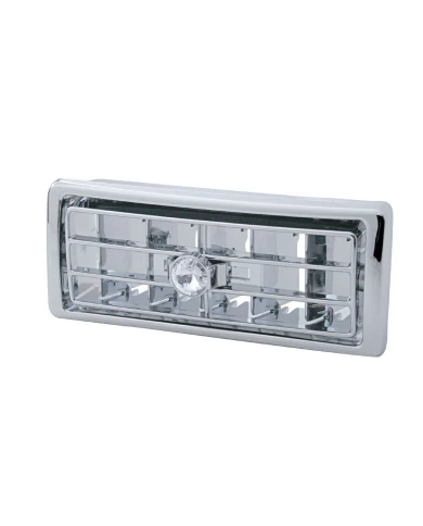 (CARD) CHROME PLASTIC 02-05 KENWORTH CENTER A/C VENT W/ DIAMOND - CLEAR (CARD) CHROME PLASTIC 02-05 KENWORTH CENTER A/C VENT W/ DIAMOND - CLEAR