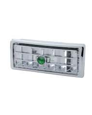 (CARD) CHROME PLASTIC 02-05 KENWORTH CENTER A/C VENT W/ DIAMOND - GREEN (CARD) CHROME PLASTIC 02-05 KENWORTH CENTER A/C VENT W/ DIAMOND - GREEN
