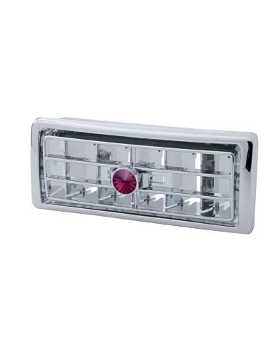 (CARD) CHROME PLASTIC 02-05 KENWORTH CENTER A/C VENT W/ DIAMOND - PURPLE (CARD) CHROME PLASTIC 02-05 KENWORTH CENTER A/C VENT W/ DIAMOND - PURPLE