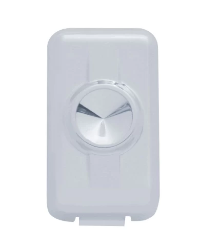 (2/CARD) CHROME PLASTIC VOLVO SWITCH PLUG COVER - INDENTED (2/CARD) CHROME PLASTIC VOLVO SWITCH PLUG COVER - INDENTED