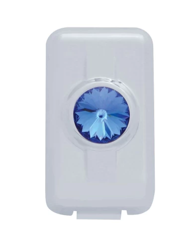 (2/CARD) CHROME PLASTIC VOLVO SWITCH PLUG COVER W/ DIAMOND - BLUE (2/CARD) CHROME PLASTIC VOLVO SWITCH PLUG COVER W/ DIAMOND - BLUE