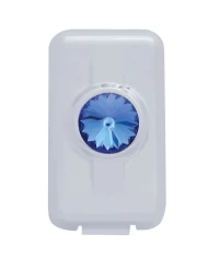 (2/CARD) CHROME PLASTIC VOLVO SWITCH PLUG COVER W/ DIAMOND - BLUE