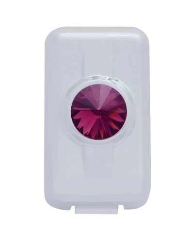 (2/CARD) CHROME PLASTIC VOLVO SWITCH PLUG COVER W/ DIAMOND - PURPLE (2/CARD) CHROME PLASTIC VOLVO SWITCH PLUG COVER W/ DIAMOND - PURPLE