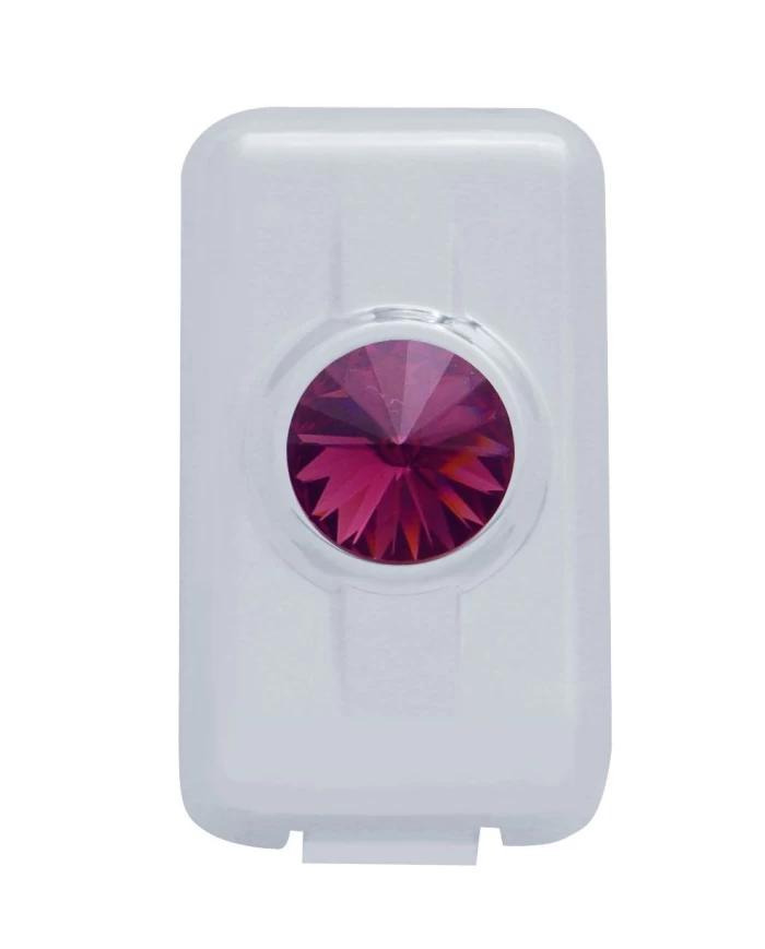(2/CARD) CHROME PLASTIC VOLVO SWITCH PLUG COVER W/ DIAMOND - PURPLE
