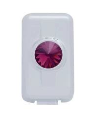 (2/CARD) CHROME PLASTIC VOLVO SWITCH PLUG COVER W/ DIAMOND - PURPLE