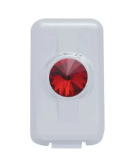 (2/CARD) CHROME PLASTIC VOLVO SWITCH PLUG COVER W/ DIAMOND - RED