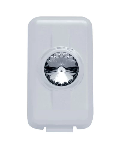 (2/CARD) CHROME PLASTIC VOLVO SWITCH PLUG COVER W/ DIAMOND - SMOKE (2/CARD) CHROME PLASTIC VOLVO SWITCH PLUG COVER W/ DIAMOND - SMOKE