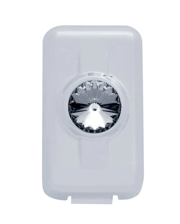 (2/CARD) CHROME PLASTIC VOLVO SWITCH PLUG COVER W/ DIAMOND - SMOKE