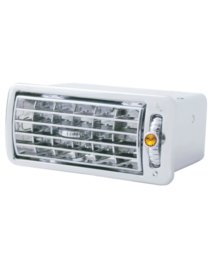 (CARD) CHROME PLASTIC VOLVO A/C VENT W/ DIAMOND - AMBER (CARD) CHROME PLASTIC VOLVO A/C VENT W/ DIAMOND - AMBER