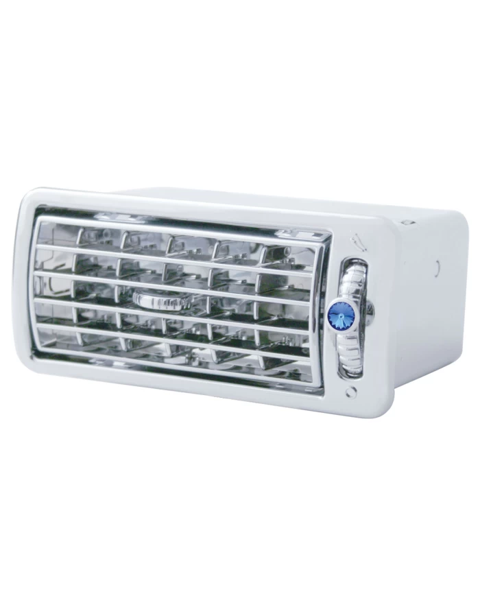 (CARD) CHROME PLASTIC VOLVO A/C VENT W/ DIAMOND - BLUE (CARD) CHROME PLASTIC VOLVO A/C VENT W/ DIAMOND - BLUE