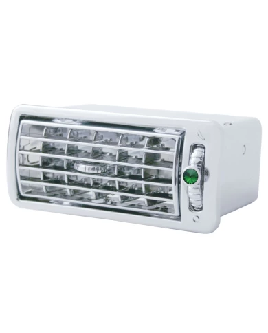 (CARD) CHROME PLASTIC VOLVO A/C VENT W/ DIAMOND - GREEN (CARD) CHROME PLASTIC VOLVO A/C VENT W/ DIAMOND - GREEN
