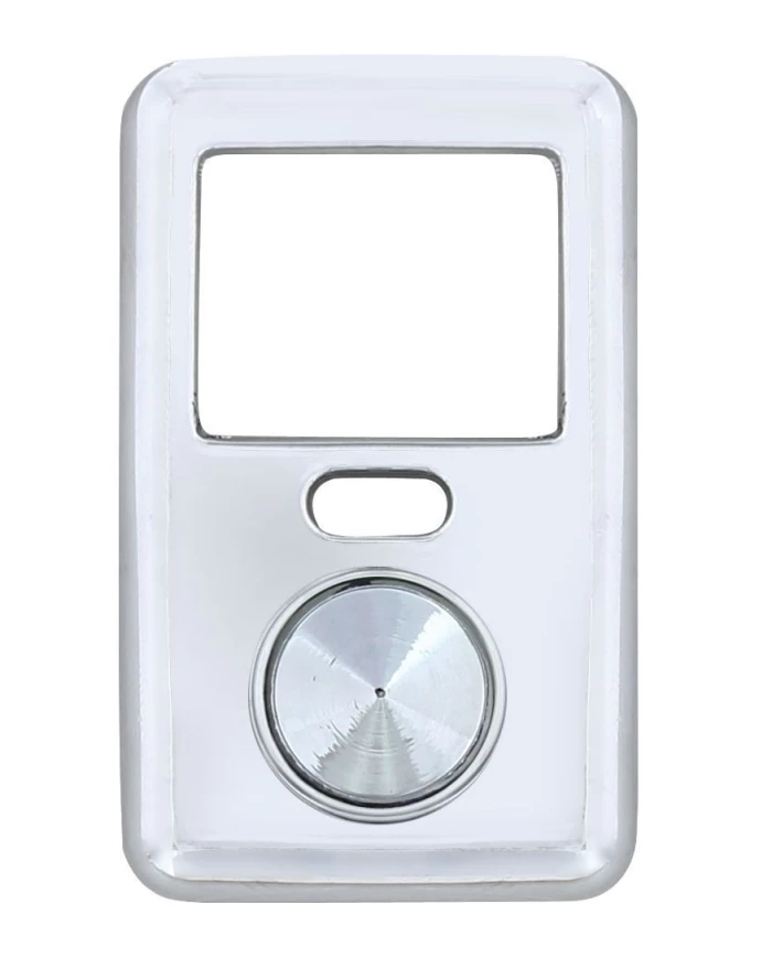 (BULK) CHROME PLASTIC VOLVO SWITCH COVER - INDENTED