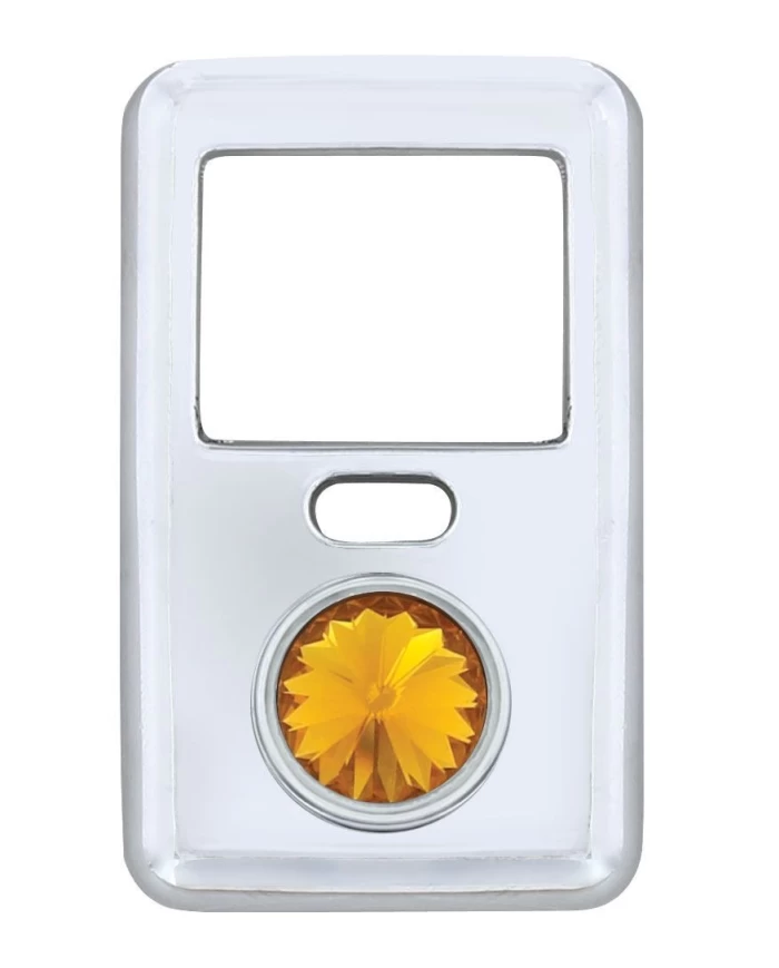 (BULK) CHROME PLASTIC VOLVO SWITCH COVER - AMBER DIAMOND