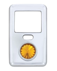(BULK) CHROME PLASTIC VOLVO SWITCH COVER - AMBER DIAMOND