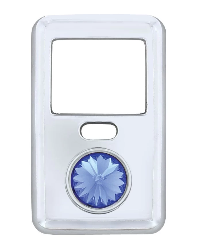 (BULK) CHROME PLASTIC VOLVO SWITCH COVER - BLUE DIAMOND