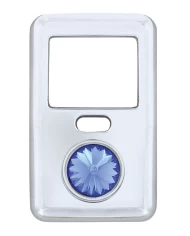 (BULK) CHROME PLASTIC VOLVO SWITCH COVER - BLUE DIAMOND