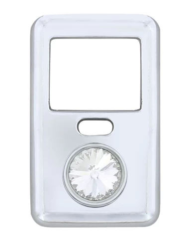(BULK) CHROME PLASTIC VOLVO SWITCH COVER - CLEAR DIAMOND (BULK) CHROME PLASTIC VOLVO SWITCH COVER - CLEAR DIAMOND