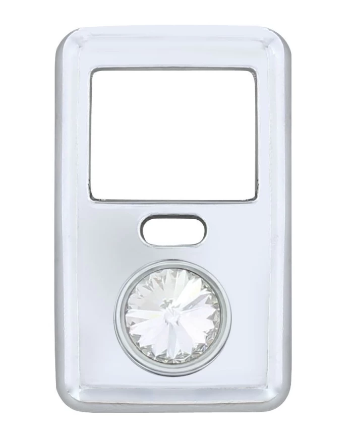 (BULK) CHROME PLASTIC VOLVO SWITCH COVER - CLEAR DIAMOND